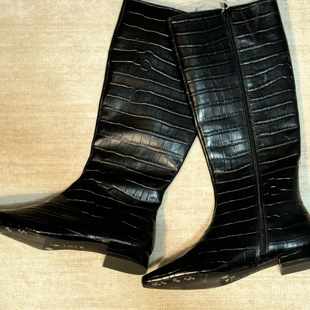 Gianni Bini Croc Embossed Leather Tall Boots
 - size 8